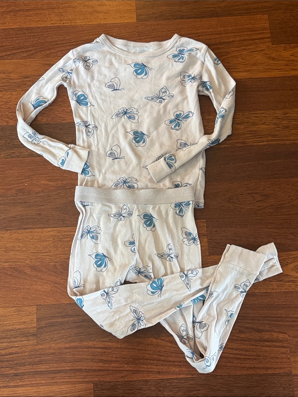 3/$12 Cat & Jack Lavendar and Blue Butterfly Pajama Set (6)